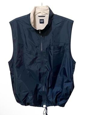 Cerruti Image Men Navy Blue Zip Front Nylon Vest